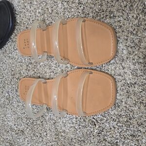 3 clear strap sandals